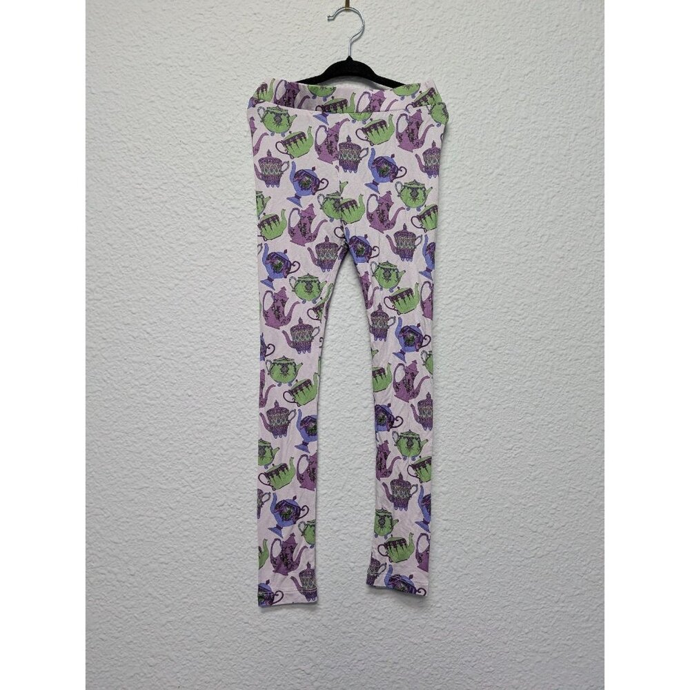Kate Quinn Purple and Green Teapot Leggings